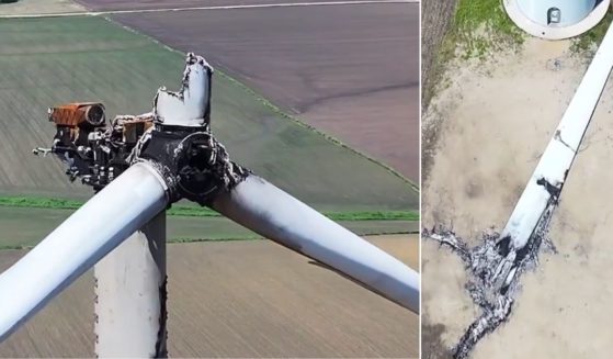 Drone video captured the damage to a wind turbine in eastern Iowa during last week's severe weather -- including multiple tornadoes -- in the region.