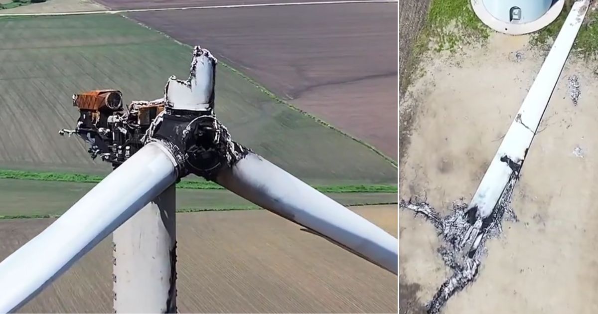 Drone video captured the damage to a wind turbine in eastern Iowa during last week's severe weather -- including multiple tornadoes -- in the region.