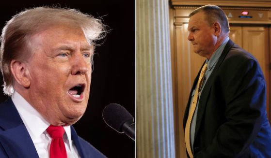 Former President Donald Trump, left, reportedly mocked the physique of Democratic Sen. Jon Tester, right.