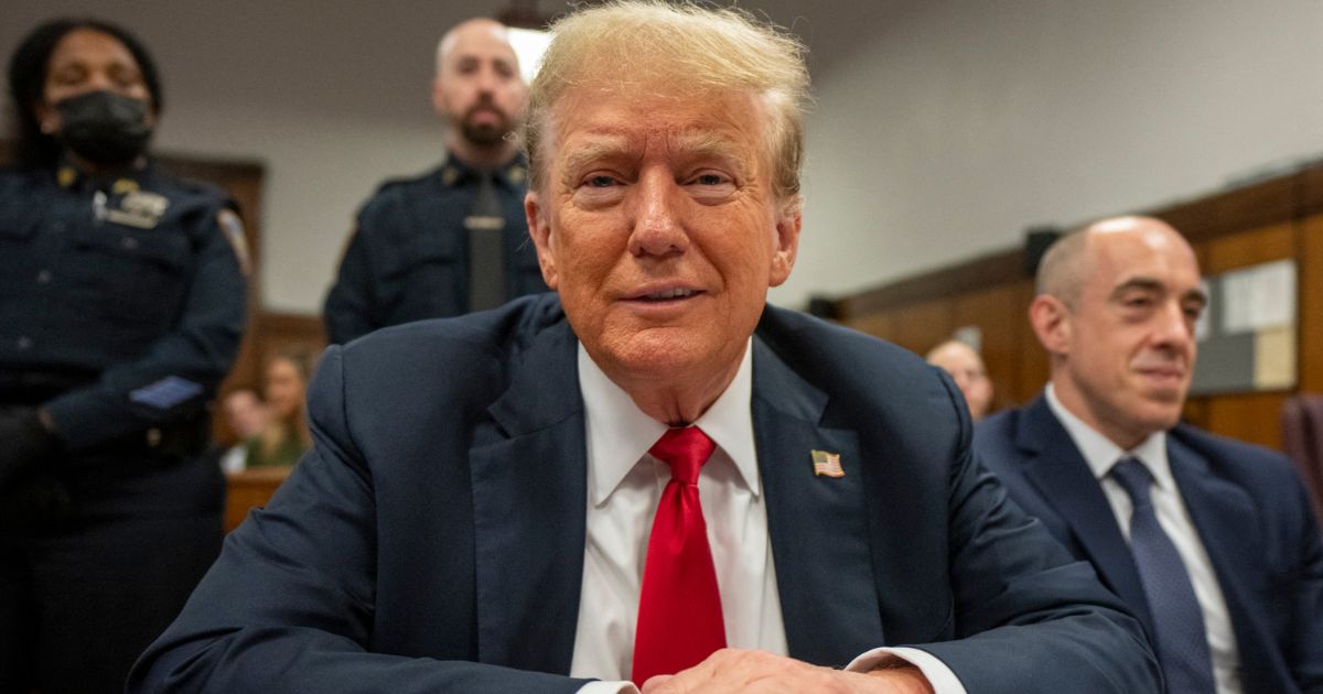 Former President Donald Trump sits in court during his trial at Manhattan Criminal Court in New York City on Tuesday.