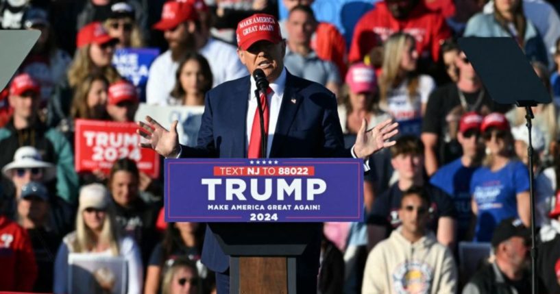 Former President Donald Trump speaks during a campaign rally in Wildwood, New Jersey, on Saturday. (Jim Watson - AFP / Get