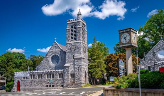 A stock photo shows Trinity Episcopal Church in Ossining, New York, on Aug. 4, 2019.