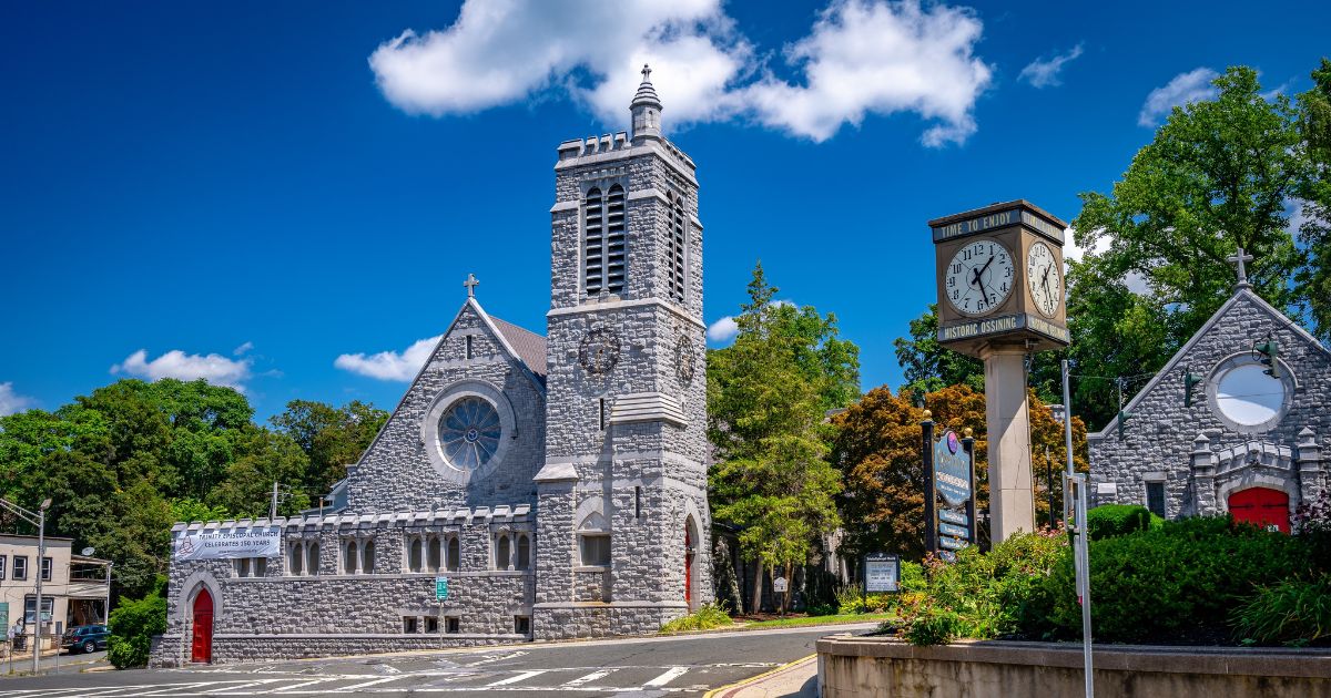 A stock photo shows Trinity Episcopal Church in Ossining, New York, on Aug. 4, 2019.