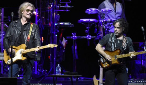 Daryl Hall, left, and John Oates of Hall & Oates perform at Golden 1 Center in Sacramento, California, on July 23, 2017.