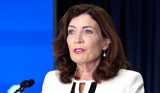 New York Gov. Kathy Hochul speaks during a briefing in New York City on Sept. 13.