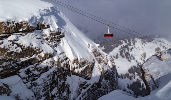 Snow-covered Teton Mountains at Jackson Hole Resort are seen in a 2022 file photo.