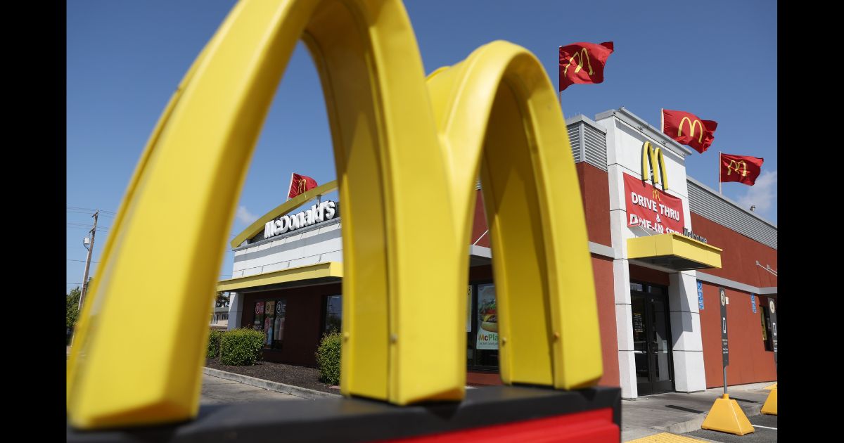 A McDonald's logo displayed outside of a San Leandro, California, location in 2022.