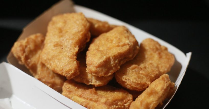 A stock photo shows a box of Chicken McNuggets at a McDonald's in San Diego on Oct. 22, 2020.