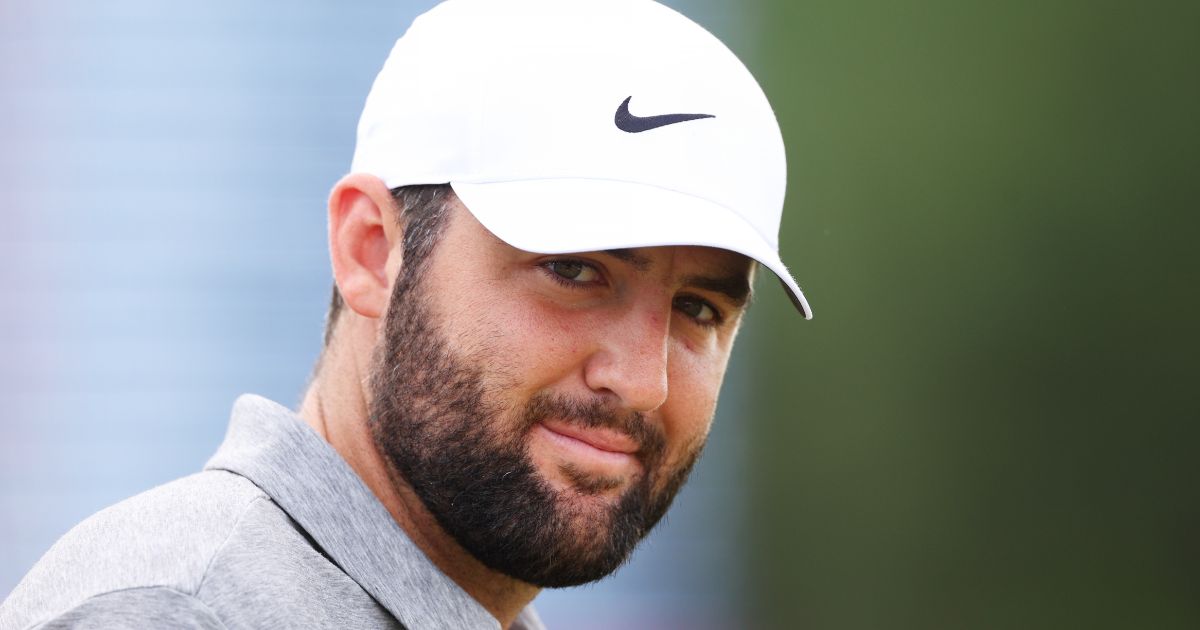 Scottie Scheffler walks on the driving range during the third round of the 2024 PGA Championship at Valhalla Golf Club in Louisville, Kentucky, on May 18.