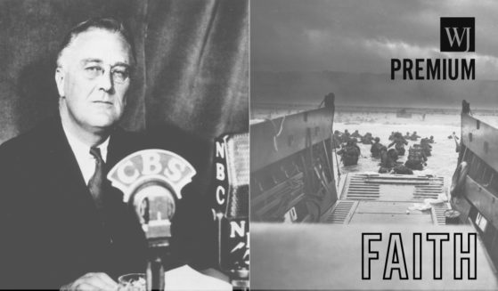 On June 6, 1944, after the Allied forces invaded Normandy, right, President Franklin D. Roosevelt, left, led the nation in what is believed to be the largest mass prayer in human history.