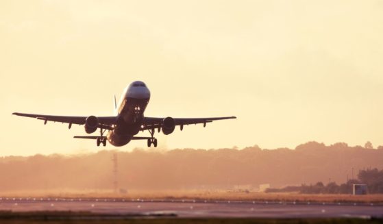 This Getty stock image shows an airplane taking off.