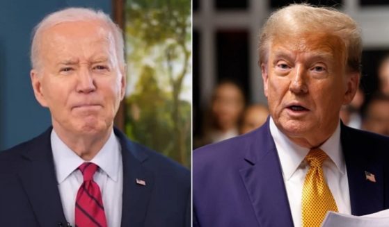 President Joe Biden, left; former President Donald Trump, right.