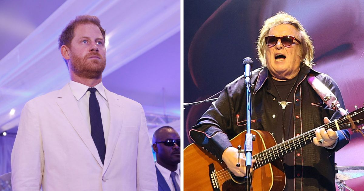 (L) Prince Harry, Duke of Sussex, and Meghan, Duchess of Sussex (not pictured) visit Nigeria Unconquered, a charity organisation that works in collaboration with the Invictus Games Foundation, at a reception at Officers’ Mess on May 11, 2024 in Abuja, Nigeria. (R) Singer & songwriter Don McLean performs at the Ryman Auditorium on May 12, 2022 in Nashville, Tennessee.