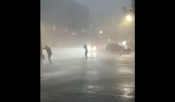 This X screen shot shows a video taken during deadly storms that rocked Houston, Texas, on May 16, 2024.