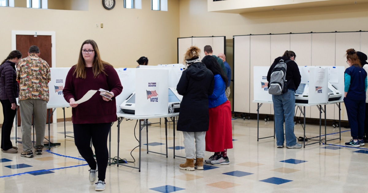 Voters cast ballots at a polling site in Columbus, Ohio, in March.