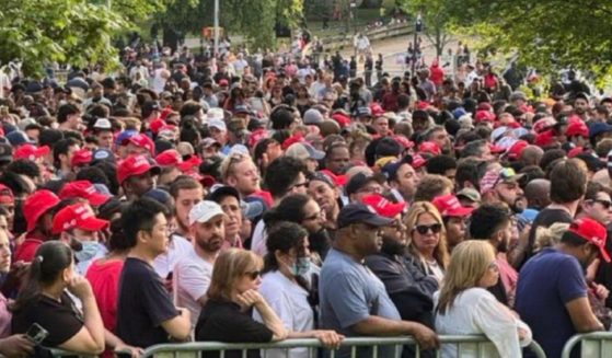 This X screen shot shows the crowd at a rally for former President Donald Trump in South Bronx, New York, on May 23, 2024.