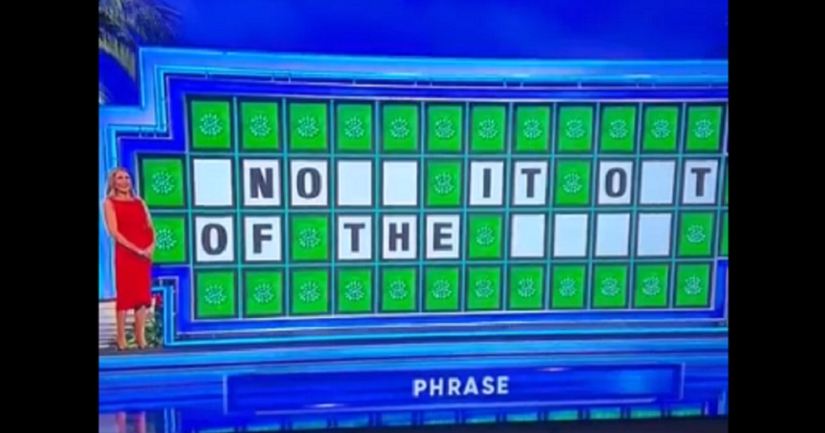 The phrase "Knock it out of the park" is all but spelled out on a "Wheel of Fortune" game board.