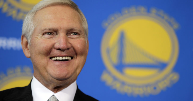 Jerry West smiles after being introduced as a new member of the Golden State Warriors basketball club's Executive Board, during a news conference in San Francisco, California, on May 24, 2011.