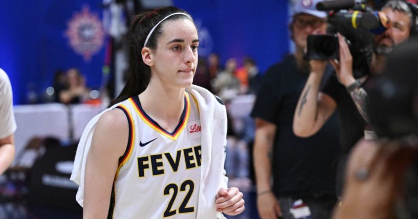 Caitlin Clark of the Indiana Fever walks off the court in the second half of her team's game against the Connecticut Sun at the Mohegan Sun Arena in Uncasville, Connecticut, on Monday.