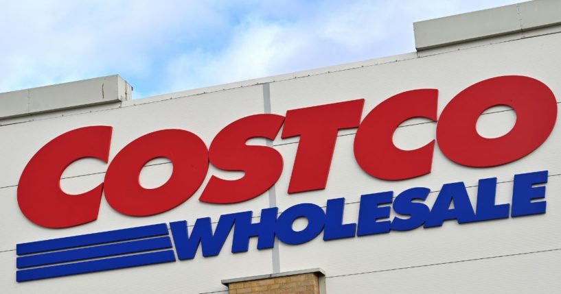 A Costco Wholesale sign is seen at Lakeside Retail Park in Grays, United Kingdom.