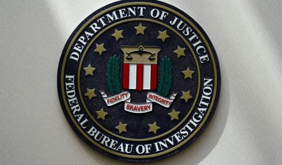 The FBI seal is pictured in Omaha, Nebraska, on Aug. 10, 2022.