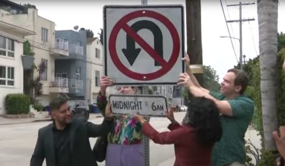 LGBT activists cheered the removal of what were termed "homophobic" traffic signs this week in Los Angeles.