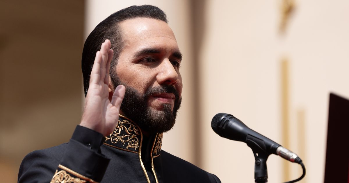 President of El Salvador Nayib Bukele takes the oath of office at Palacio Nacional on June 1, 2024, in San Salvador, El Salvador.