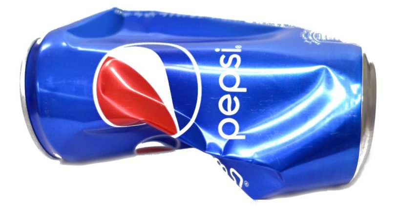 A stock photo shows a dented Pepsi can in Cairo, Egypt, on Sept. 19, 2023.