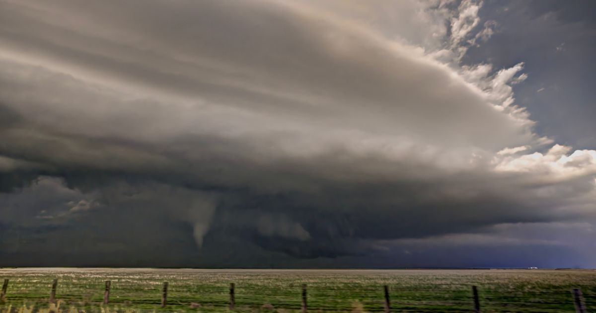 A thunderstorm is seen in a file photo, tearing through rural Texas.