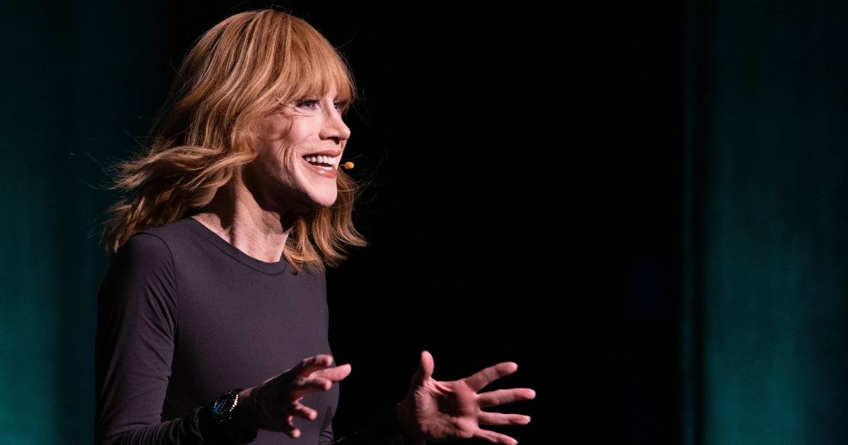 Comedian Kathy Griffin performs during the Moontower Comedy Festival at The Paramount Theatre in Austin, Texas, on April 16.