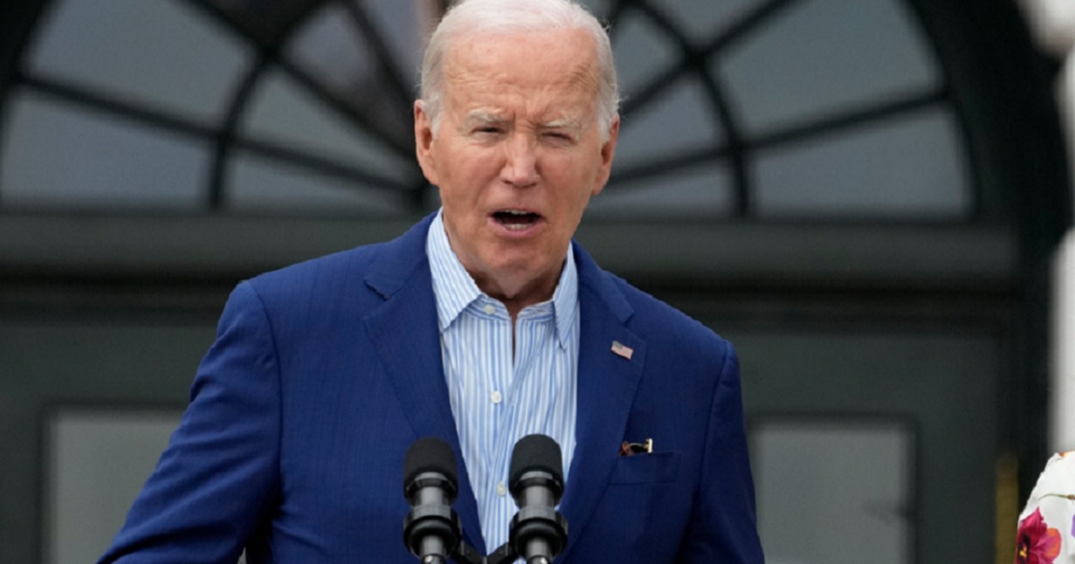 President Joe Biden speaks during a Congressional picnic on the South Lawn of the White House on Tuesday.