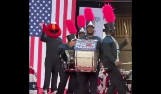 This X screen shot shows Philly Elmo at a rally for President Joe Biden in Philadelphia on May 29, 2024.