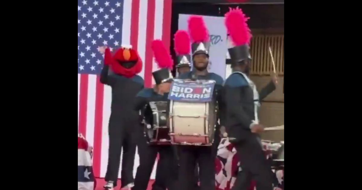 This X screen shot shows Philly Elmo at a rally for President Joe Biden in Philadelphia on May 29, 2024.